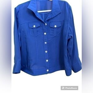 NWOT Bright Blue Linen Top, Size XL